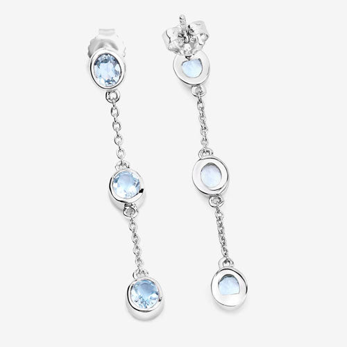2.16 Carat Genuine Blue Topaz .925 Sterling Silver Earrings on sale at MyriadMart