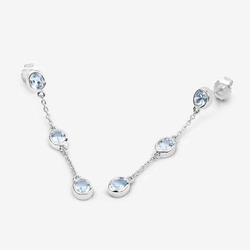 2.16 Carat Genuine Blue Topaz .925 Sterling Silver Earrings on sale at MyriadMart