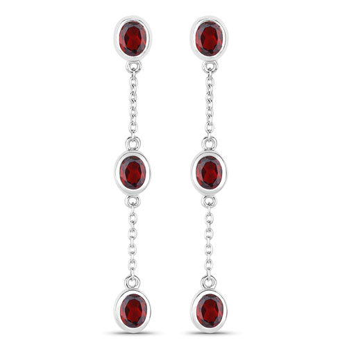 2.70 Carat Genuine Garnet .925 Sterling Silver Earrings on sale at MyriadMart