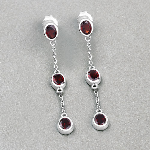 2.70 Carat Genuine Garnet .925 Sterling Silver Earrings on sale at MyriadMart
