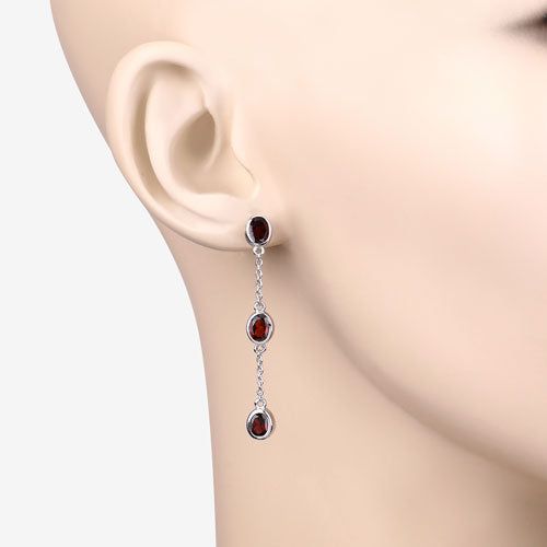 2.70 Carat Genuine Garnet .925 Sterling Silver Earrings on sale at MyriadMart