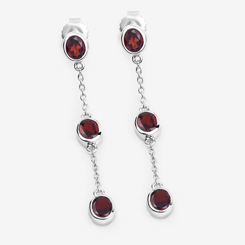 2.70 Carat Genuine Garnet .925 Sterling Silver Earrings on sale at MyriadMart