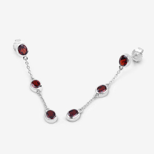 2.70 Carat Genuine Garnet .925 Sterling Silver Earrings on sale at MyriadMart