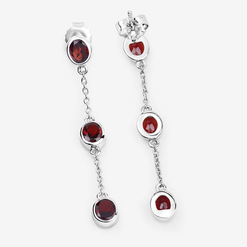 2.70 Carat Genuine Garnet .925 Sterling Silver Earrings on sale at MyriadMart