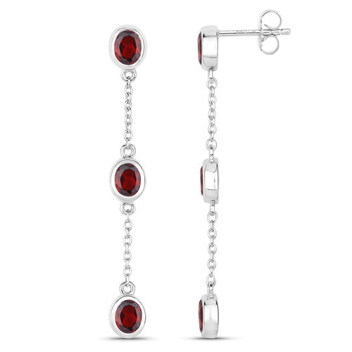 2.70 Carat Genuine Garnet .925 Sterling Silver Earrings on sale at MyriadMart
