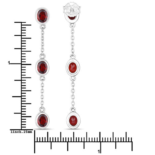 2.70 Carat Genuine Garnet .925 Sterling Silver Earrings on sale at MyriadMart