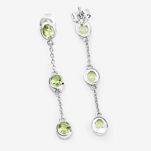 2.10 Carat Genuine Peridot .925 Sterling Silver Earrings on sale at MyriadMart