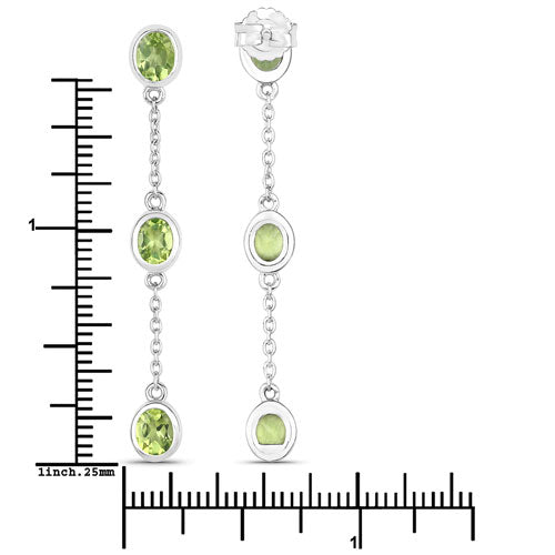 2.10 Carat Genuine Peridot .925 Sterling Silver Earrings on sale at MyriadMart