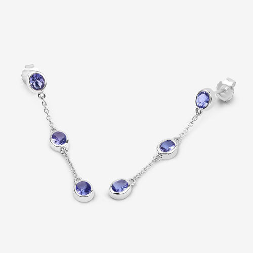 1.98 Carat Genuine Tanzanite .925 Sterling Silver Earrings on sale at MyriadMart