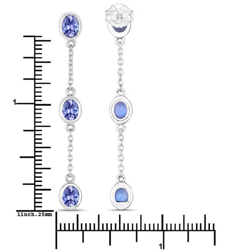 1.98 Carat Genuine Tanzanite .925 Sterling Silver Earrings on sale at MyriadMart