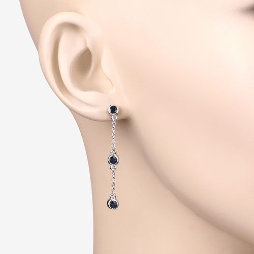 0.66 Carat Genuine Blue Sapphire .925 Sterling Silver Earrings on sale at MyriadMart