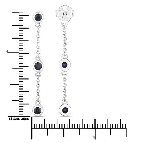 0.66 Carat Genuine Blue Sapphire .925 Sterling Silver Earrings on sale at MyriadMart