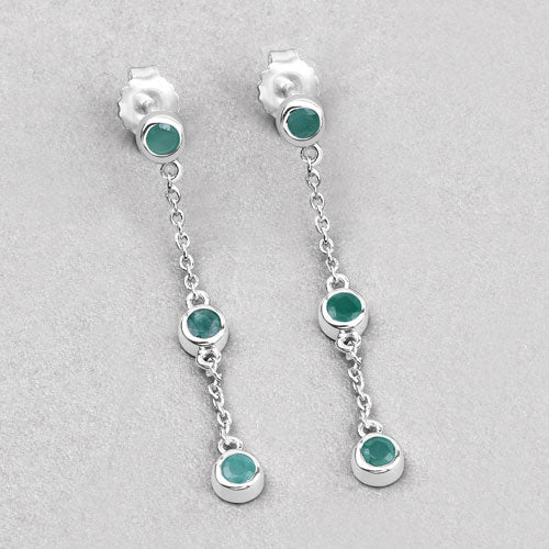 0.60 Carat Genuine Emerald .925 Sterling Silver Earrings on sale at MyriadMart