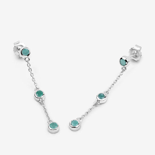 0.60 Carat Genuine Emerald .925 Sterling Silver Earrings on sale at MyriadMart