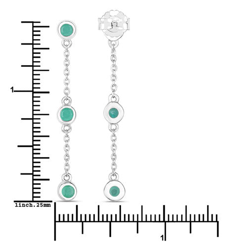 0.60 Carat Genuine Emerald .925 Sterling Silver Earrings on sale at MyriadMart