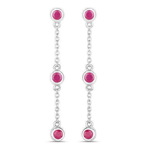 0.78 Carat Genuine Ruby .925 Sterling Silver Earrings on sale at MyriadMart