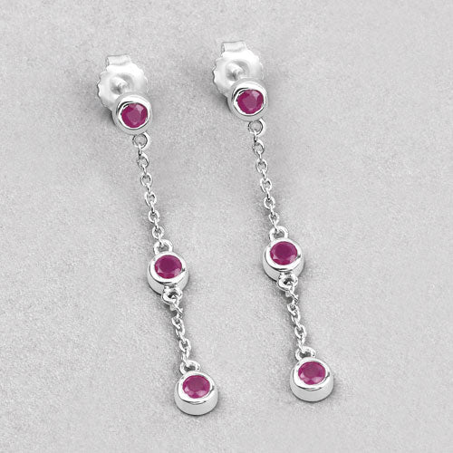 0.78 Carat Genuine Ruby .925 Sterling Silver Earrings on sale at MyriadMart