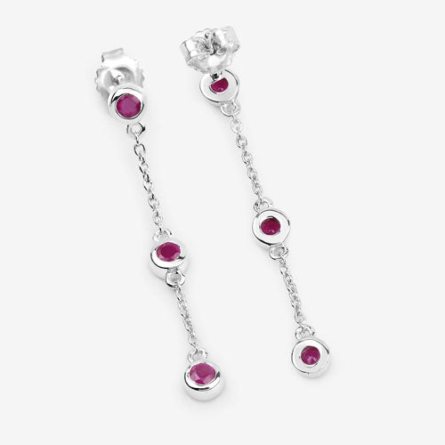 0.78 Carat Genuine Ruby .925 Sterling Silver Earrings on sale at MyriadMart