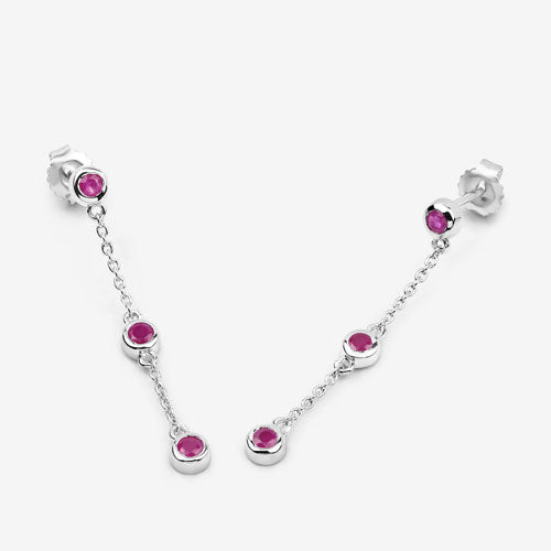 0.78 Carat Genuine Ruby .925 Sterling Silver Earrings on sale at MyriadMart