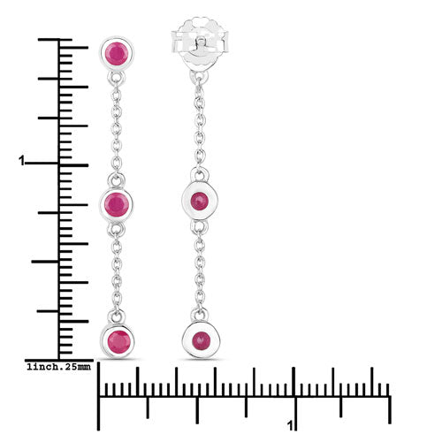 0.78 Carat Genuine Ruby .925 Sterling Silver Earrings on sale at MyriadMart