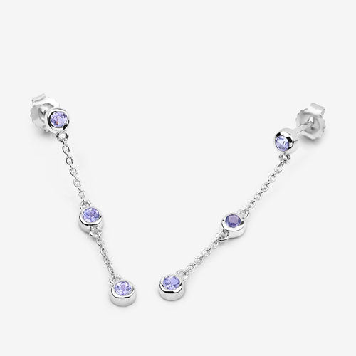 0.60 Carat Genuine Tanzanite .925 Sterling Silver Earrings on sale at MyriadMart