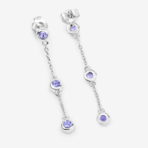 0.60 Carat Genuine Tanzanite .925 Sterling Silver Earrings on sale at MyriadMart