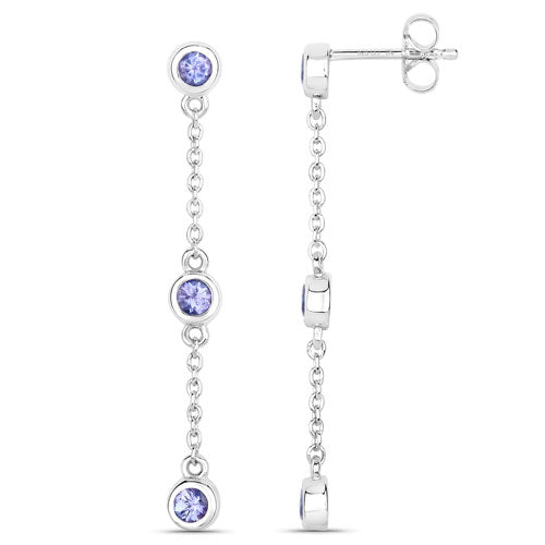 0.60 Carat Genuine Tanzanite .925 Sterling Silver Earrings on sale at MyriadMart