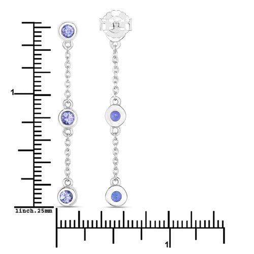 0.60 Carat Genuine Tanzanite .925 Sterling Silver Earrings on sale at MyriadMart
