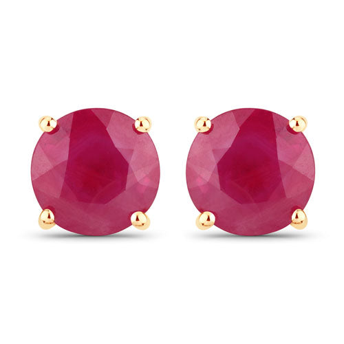 0.86 Carat Genuine Ruby 14K Yellow Gold Earrings on sale at MyriadMart