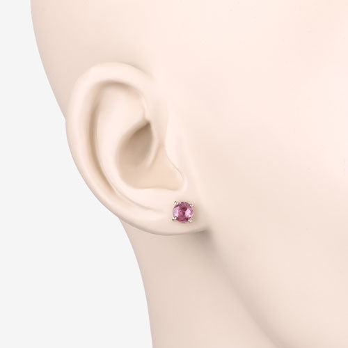 1.30 Carat Genuine Pink Sapphire 10K Yellow Gold Earrings on sale at MyriadMart
