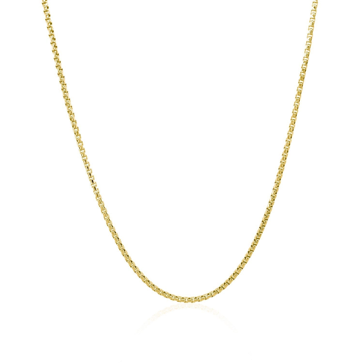 14k Yellow Gold Round Box Chain 1.35 mm on sale at MyriadMart