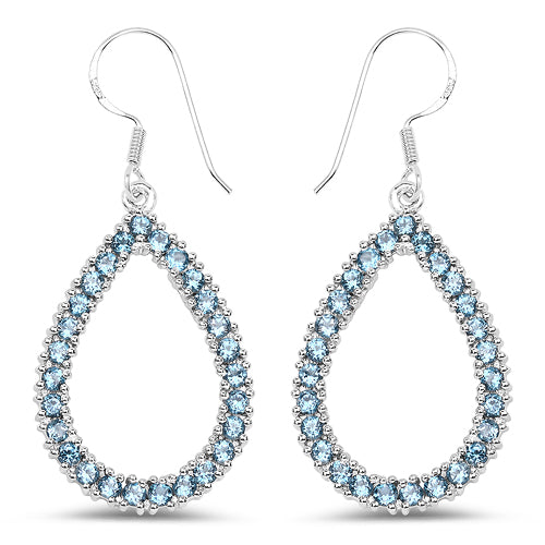 4.32 Carat Genuine London Blue Topaz .925 Sterling Silver Earrings on sale at MyriadMart