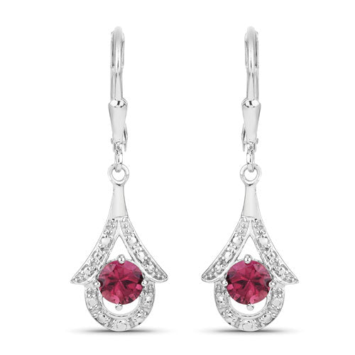 1.20 Carat Genuine Pink Tourmaline .925 Sterling Silver Earrings on sale at MyriadMart