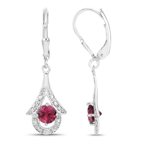 1.20 Carat Genuine Pink Tourmaline .925 Sterling Silver Earrings on sale at MyriadMart