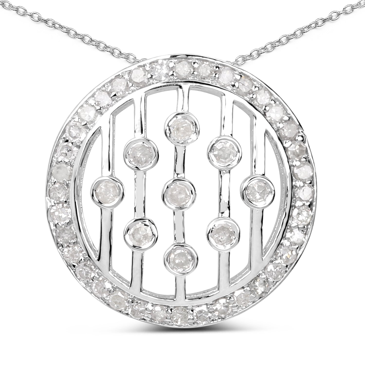 0.53 Carat Genuine White Diamond .925 Sterling Silver Pendant on sale at MyriadMart