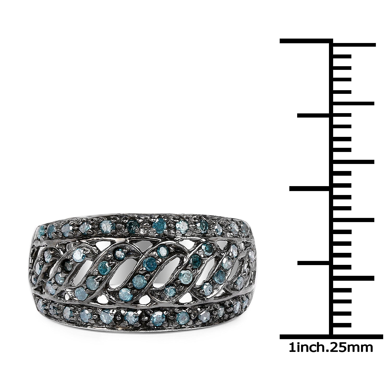 0.60 Carat Genuine Blue Diamond .925 Sterling Silver Ring on sale at MyriadMart