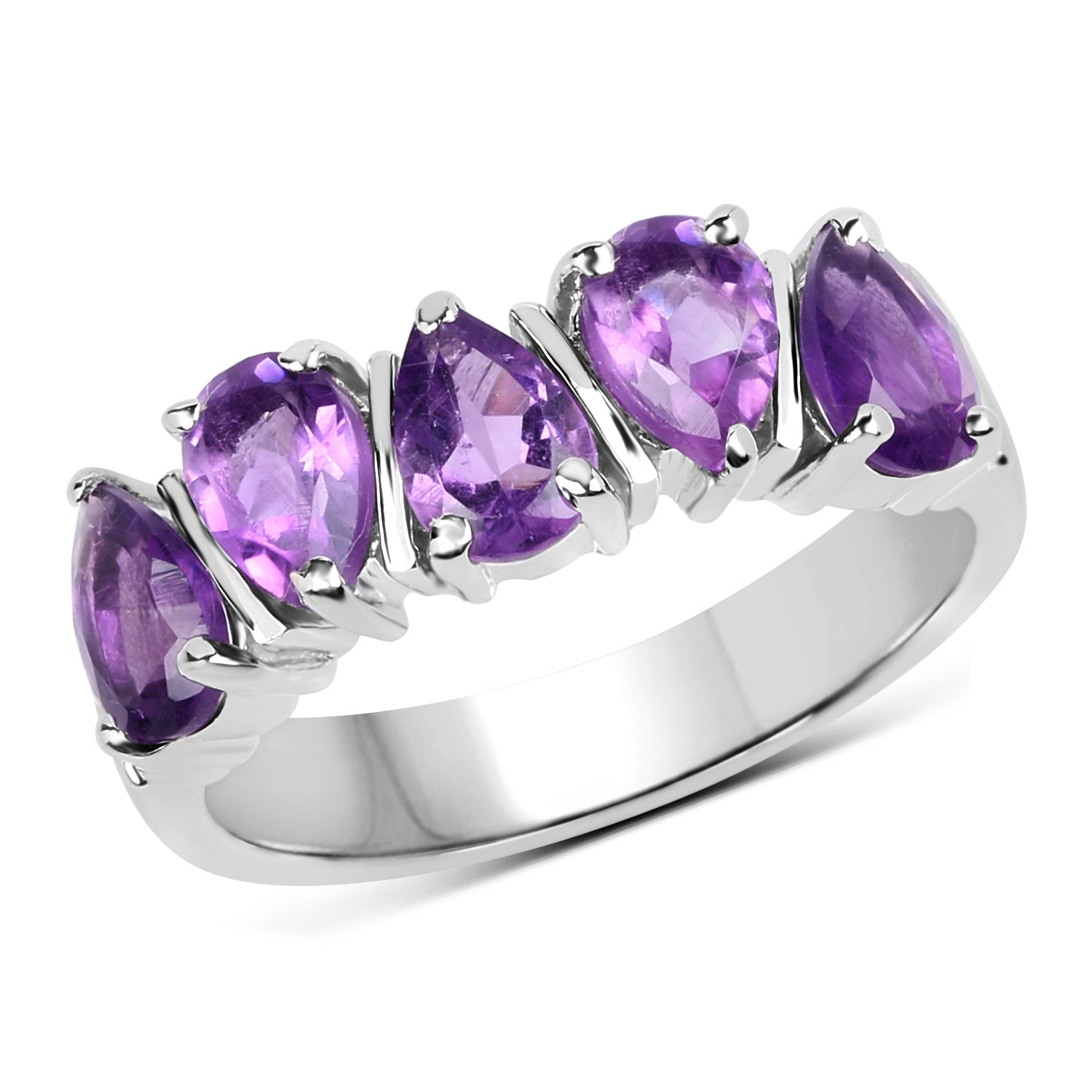 1.85 Carat Genuine Amethyst .925 Sterling Silver Ring on sale at MyriadMart