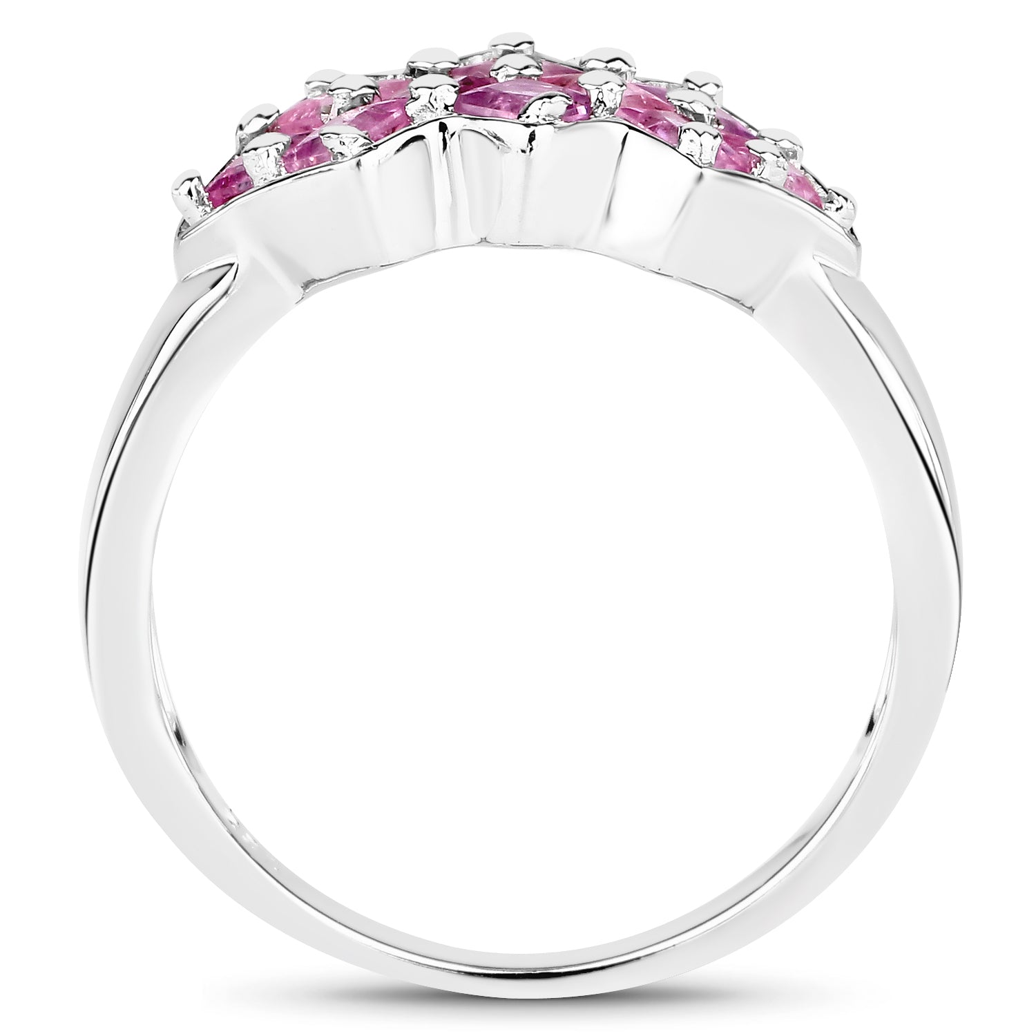 1.20 Carat Genuine Pink Sapphire .925 Sterling Silver Ring on sale at MyriadMart