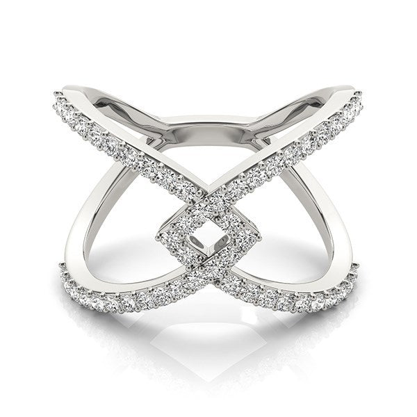 14k White Gold Fancy Entwined Design Diamond Ring 1/2 cttw on sale at MyriadMart