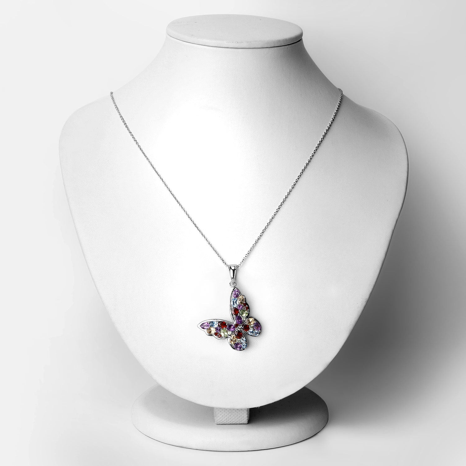 3.80 Carat Genuine Multi Stones .925 Sterling Silver Pendant on sale at MyriadMart