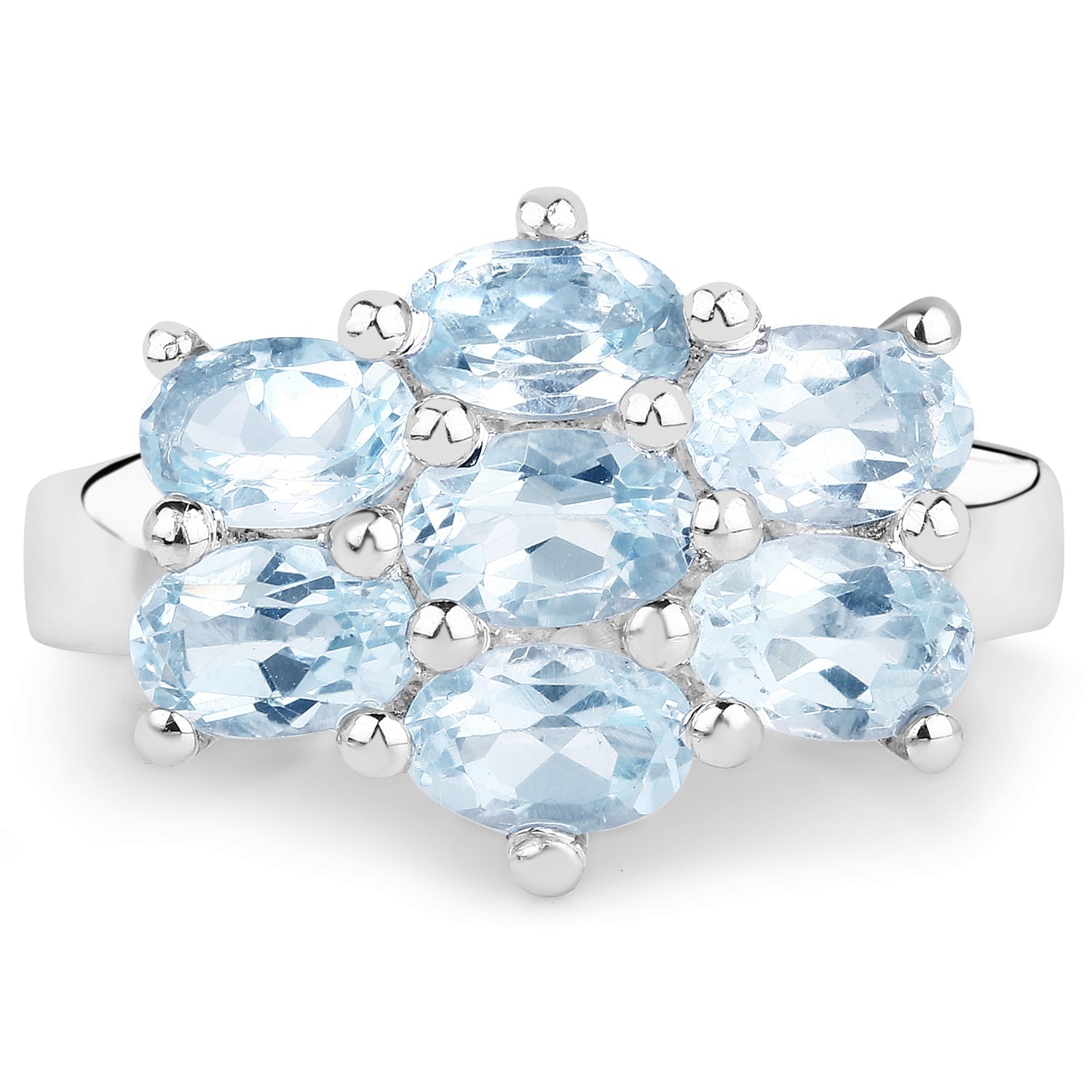 3.57 Carat Genuine Blue Topaz .925 Sterling Silver Ring on sale at MyriadMart