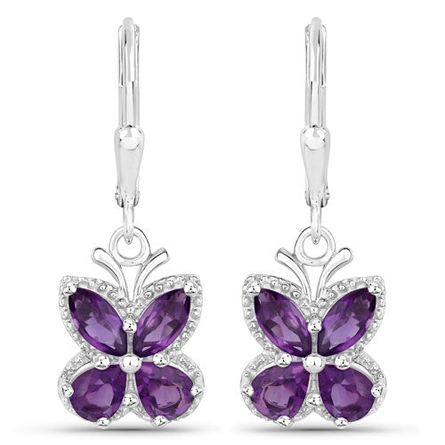 2.12 Carat Genuine Amethyst .925 Sterling Silver Earrings on sale at MyriadMart