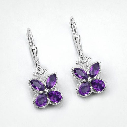 2.12 Carat Genuine Amethyst .925 Sterling Silver Earrings on sale at MyriadMart