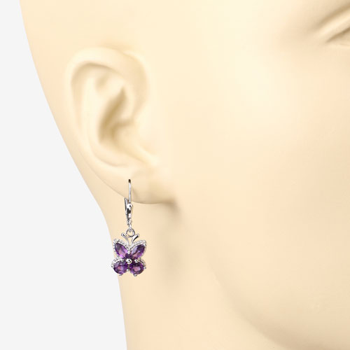 2.12 Carat Genuine Amethyst .925 Sterling Silver Earrings on sale at MyriadMart