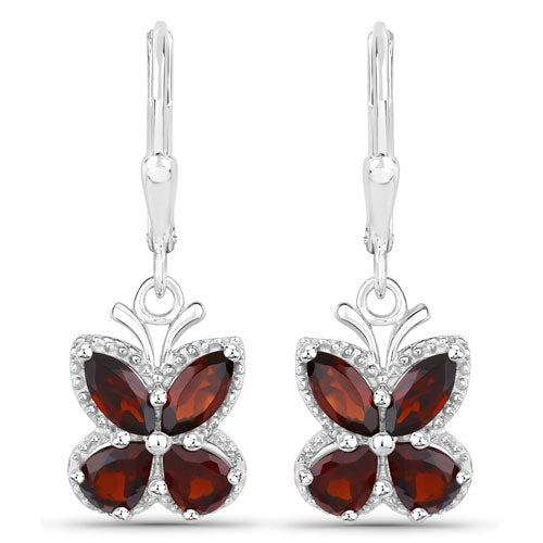 2.60 Carat Genuine Garnet .925 Sterling Silver Earrings on sale at MyriadMart