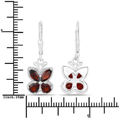 2.60 Carat Genuine Garnet .925 Sterling Silver Earrings on sale at MyriadMart