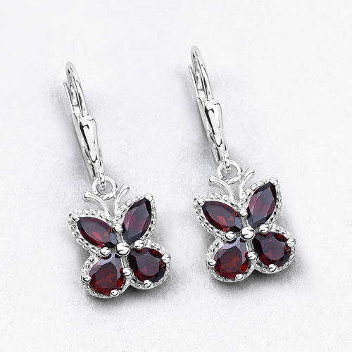 2.60 Carat Genuine Garnet .925 Sterling Silver Earrings on sale at MyriadMart