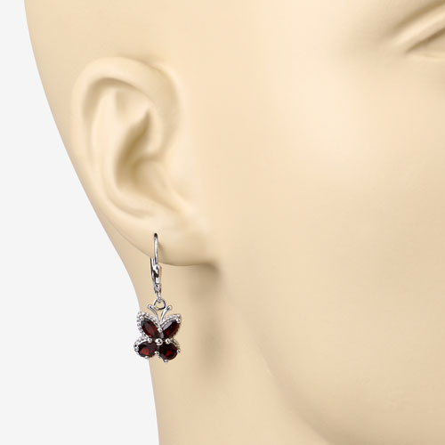 2.60 Carat Genuine Garnet .925 Sterling Silver Earrings on sale at MyriadMart