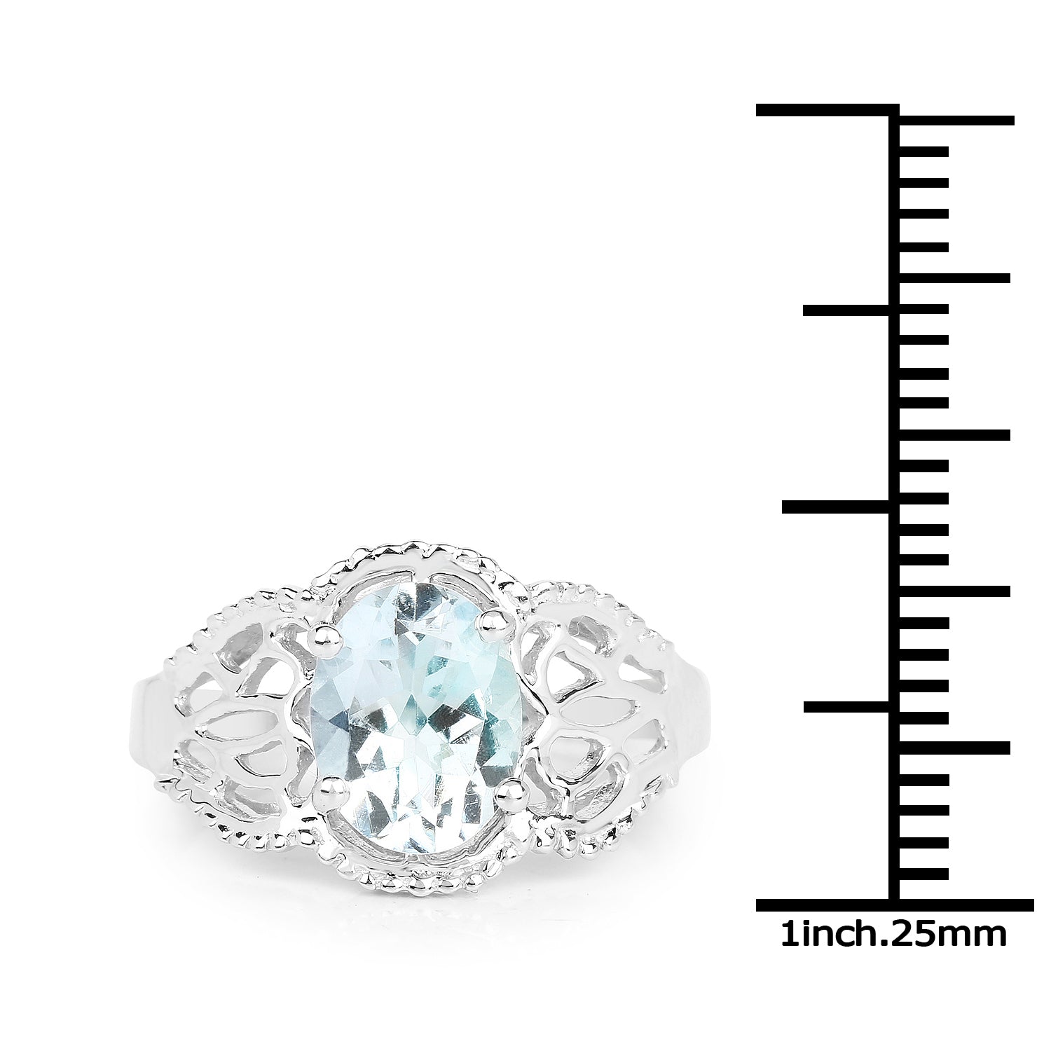 1.50 Carat Genuine Aquamarine .925 Sterling Silver Ring on sale at MyriadMart