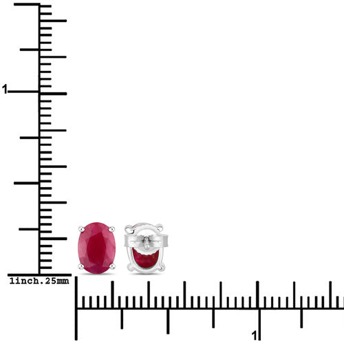 1.70 Carat Genuine Ruby 10K White Gold Earrings on sale at MyriadMart